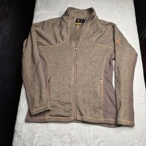 Browning Women's Fleece Full Zip Up Tan Sweater‎ - Size  Large